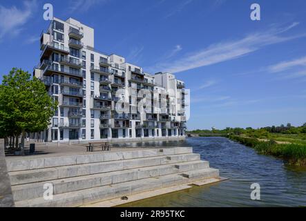 Kopenhagen, Stadtentwicklungsgebiet Ørestad, Wohnbau Stævnen // Copenhagen, City Development area Ørestad, Stævnen (Stavnen) Building Foto Stock
