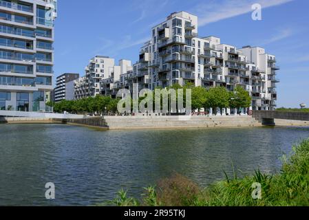 Kopenhagen, Stadtentwicklungsgebiet Ørestad, Wohnbau Stævnen // Copenhagen, City Development area Ørestad, Stævnen (Stavnen) Building Foto Stock