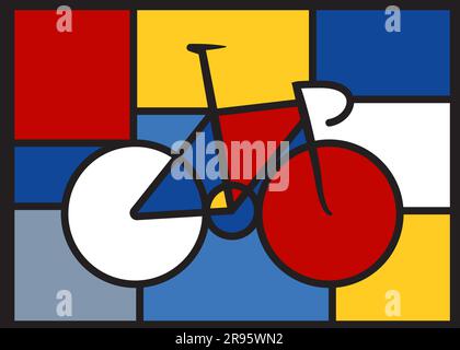 bici da strada, illustrazione vettoriale in stile astratto contemporaneo Illustrazione Vettoriale