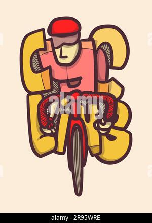 bici da strada, illustrazione vettoriale in stile astratto contemporaneo Illustrazione Vettoriale