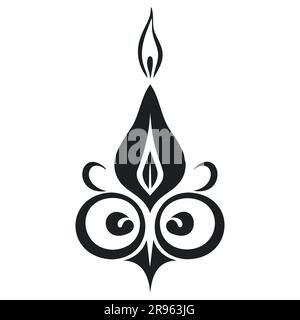 Candelabro acceso vecchio stile su supporto icona vettoriale piatta per app e siti Web. Illustrazione Vettoriale