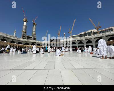 La Mecca Arabia Saudita - 17 marzo 2023: Al Kaaba nella moschea di al Haram - hajj e umra Foto Stock