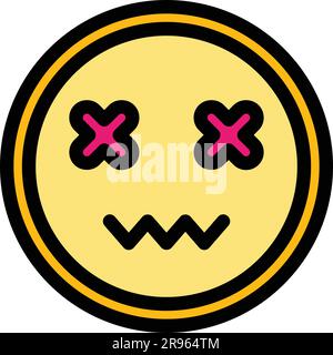 Icona del sorriso spaventoso. Delinea l'icona del vettore sorriso spaventoso per il web design isolato su sfondo bianco piatto Illustrazione Vettoriale