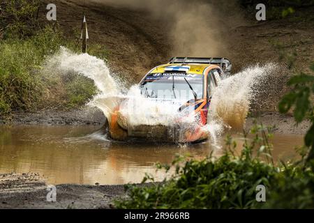 04 Esapekka LAPPI (fin), Janne FERM (fin), HYUNDAI SHELL MOBIS WORLD RALLY TEAM, HYUNDAI i20 N Rally1 Hybrid, WRC, azione durante il Safari Rally Kenya 2023, 7th° round del WRC World Rally Car Championship 2023, dal 22 al 25 giugno 2023 a Naivasha, Nakuru County, Kenya Foto Stock