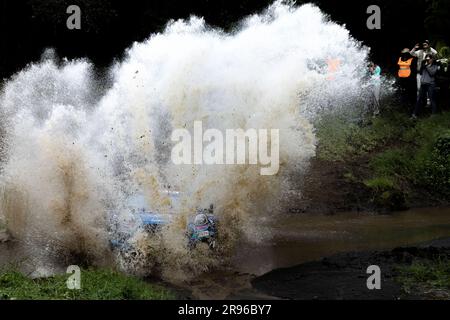 Naivasha, Kenya. 24 giugno 2023. Pierre-Louis Loubet (fra) Nicolas Gilsoul (bel), di Ford Puma Rally1 durante la M-Sport Ford WRT, 24 giugno 2023 a Naivasha, Kenya Credit: Live Media Publishing Group/Alamy Live News Foto Stock