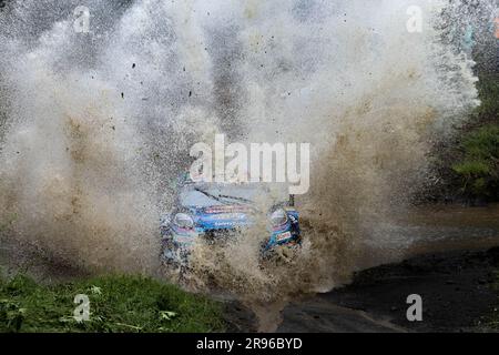 Naivasha, Kenya. 24 giugno 2023. Pierre-Louis Loubet (fra) Nicolas Gilsoul (bel), di Ford Puma Rally1 durante la M-Sport Ford WRT, 24 giugno 2023 a Naivasha, Kenya Credit: Live Media Publishing Group/Alamy Live News Foto Stock