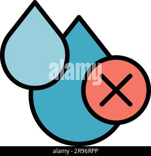 Icona acqua prodotti regolamentati. Delinea l'icona del vettore d'acqua dei prodotti regolati per la progettazione del Web isolata su sfondo bianco piatto di colore Illustrazione Vettoriale