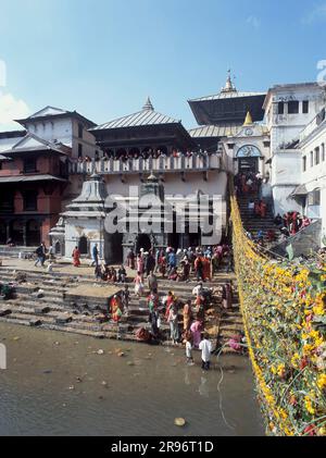 Tempio indù, sito del tempio Pashupatinath, vicino a Kathmandu, Nepal, Kathmandu Foto Stock