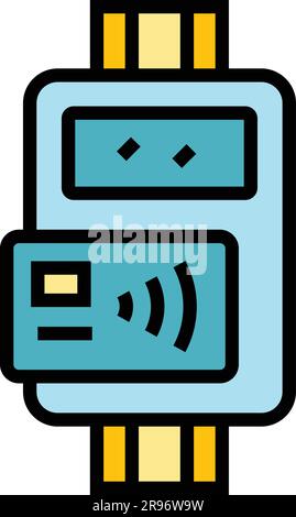 Icona della biglietteria della metropolitana. Icona vettoriale della biglietteria della metropolitana per il web design isolata su sfondo bianco piatto Illustrazione Vettoriale