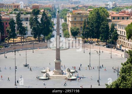 Obelisco egiziano, Piazza del popolo, Roma, Lazio, Italia Foto Stock