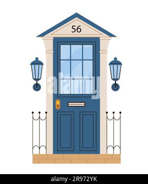 Porta blu con luci Vector Concept Illustrazione Vettoriale