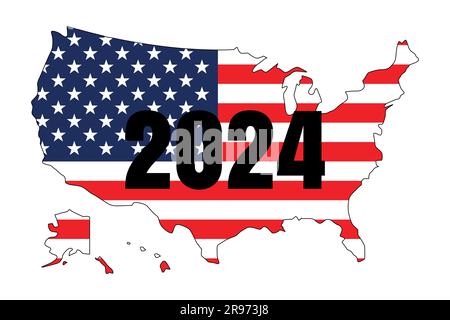 Sfondo vettore elezioni USA 2024 Illustrazione Vettoriale