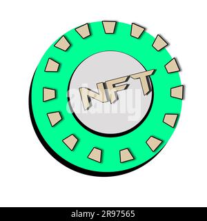 Icona gettone non fungibile NFT. Texture ad alta tecnologia. Foto Stock