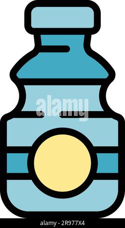 Icona del matraccio per l'acqua del campeggio. Icona vettoriale per matraccio d'acqua per campeggio Outline per web design isolato su sfondo bianco piatto Illustrazione Vettoriale