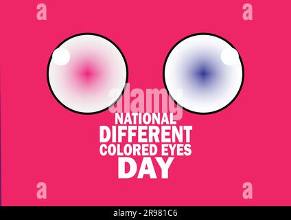 Illustrazione vettoriale di uno sfondo per il National Different Colored Eyes Day. Adatto per biglietti d'auguri, poster e striscioni. Illustrazione Vettoriale
