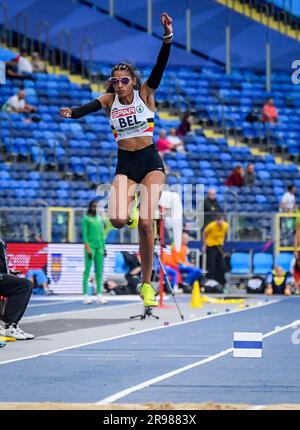 Chorchow, Polonia. 24 giugno 2023. Saliyya Guisse è stata fotografata in azione durante gli European Athletics Team Championships, a Chorchow, Slesia, Polonia, sabato 24 giugno 2023. Il Team Belgium partecipa alla prima divisione dal 23 al 25 giugno. BELGA PHOTO THOMAS WINDESTAM Credit: Belga News Agency/Alamy Live News Foto Stock