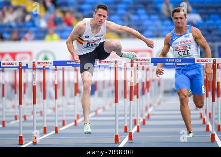 Chorchow, Polonia. 24 giugno 2023. Il belga Nolan Vancauwenberghe raffigurato in azione durante i Campionati europei di atletica a squadre, a Chorchow, Slesia, Polonia, sabato 24 giugno 2023. Il Team Belgium partecipa alla prima divisione dal 23 al 25 giugno. BELGA PHOTO THOMAS WINDESTAM Credit: Belga News Agency/Alamy Live News Foto Stock