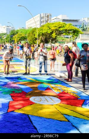 Corpus Christi Sand Carpets Festival di Sao Goncalo, Niteroi, Brasile Foto Stock