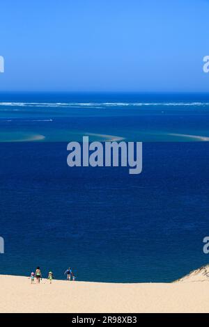 La Dune du Pyla, la più alta d'Europa, situata nel sud-ovest della Francia nel dipartimento della Gironda. Arcachon, Gironde, Francia Foto Stock