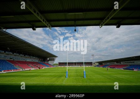 Eccles, Regno Unito. 25 giugno 2023. Una visione generale dell'AJ Bell Stadium prima della partita Betfred Super League Round 16 Salford Red Devils vs Wigan Warriors all'AJ Bell Stadium, Eccles, Regno Unito, 25 giugno 2023 (foto di Steve Flynn/News Images) a Eccles, Regno Unito il 25/6/2023. (Foto di Steve Flynn/News Images/Sipa USA) credito: SIPA USA/Alamy Live News Foto Stock