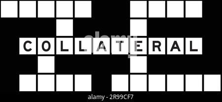 Lettera alfabetica in parola collaterale su sfondo puzzle crossword Illustrazione Vettoriale