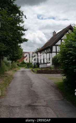 Timber Framed Houses, Byford, Herefordshire, Inghilterra Foto Stock