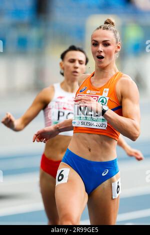 Slesia, Polonia. 25 giugno 2023. SLESIA, POLONIA - GIUGNO 25: I Paesi Bassi Lieke Klaver gareggiano sui 200 m al 5° giorno dei Giochi europei allo Stadio di Slesia il 25 giugno 2023 in Slesia, Polonia. (Foto di Nikola Krstic/BSR Agency) credito: BSR Agency/Alamy Live News Foto Stock