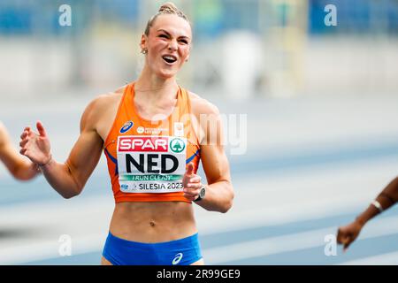 Slesia, Polonia. 25 giugno 2023. SLESIA, POLONIA - GIUGNO 25: I Paesi Bassi Lieke Klaver gareggiano sui 200 m al 5° giorno dei Giochi europei allo Stadio di Slesia il 25 giugno 2023 in Slesia, Polonia. (Foto di Nikola Krstic/BSR Agency) credito: BSR Agency/Alamy Live News Foto Stock