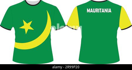 T-shirt con bandiera della Mauritania Vector Illustrazione Vettoriale