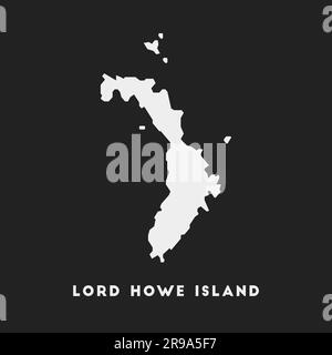 Icona dell'isola di Lord Howe. Mappa su sfondo scuro. Elegante mappa dell'isola di Lord Howe con nome. Illustrazione vettoriale. Illustrazione Vettoriale