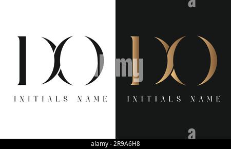 Design con logo monogramma OD o do iniziale di lusso con lettera di testo Illustrazione Vettoriale