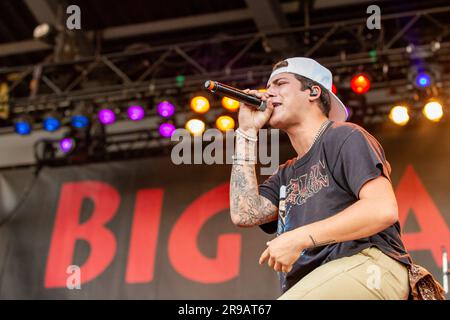 Milwaukee, USA. 24 giugno 2023. Kidd G (Jonathan Gabriel Horne) durante il Summerfest Music Festival il 24 giugno 2023, a Milwaukee, Wisconsin (foto di Daniel DeSlover/Sipa USA) credito: SIPA USA/Alamy Live News Foto Stock