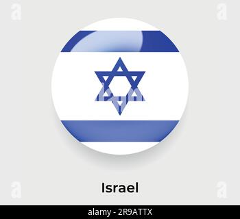 Bandiera lucida Israele cerchio a bolla forma rotonda icona a forma vettoriale vetro illustrativo Illustrazione Vettoriale