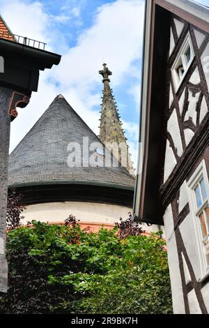 Vecchio stile, colorato e vivace architettura bavarese. Foto Stock