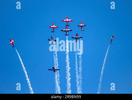 Incredibile azione ad alto volo. Foto Stock