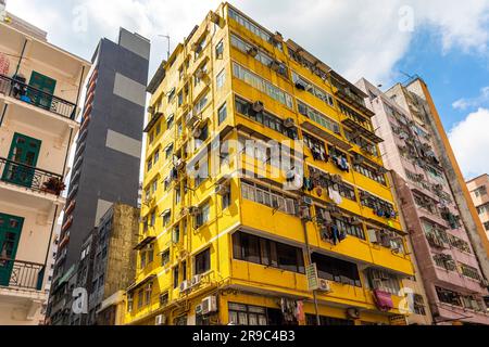 Progetto di edilizia popolare Yellow House, Wan Chai, Hong Kong, RAS, Cina Foto Stock