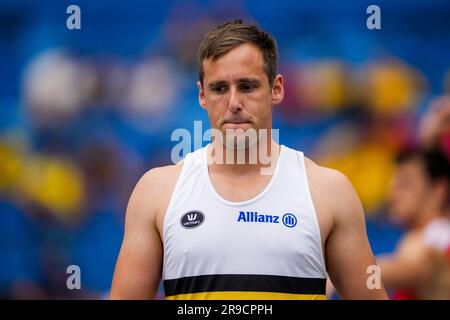Chorchow, Polonia. 25 giugno 2023. Il belga Timothy Herman raffigurato in azione durante i Campionati europei di atletica a squadre, a Chorchow, Slesia, Polonia, domenica 25 giugno 2023. Il Team Belgium partecipa alla prima divisione dal 23 al 25 giugno. BELGA PHOTO THOMAS WINDESTAM Credit: Belga News Agency/Alamy Live News Foto Stock
