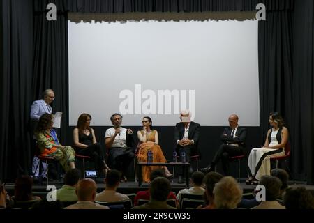 Taormina, Taormina. 24 giugno 2023. Taormina : 69° Festival del Cinema di Taormina. Nella foto: Crediti per gli ospiti: Agenzia fotografica indipendente/Alamy Live News Foto Stock