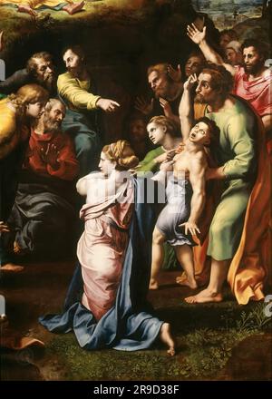 Raffaello Sanzio da Urbino) Raffaello (Raffaello Santi – Trasfigurazione di Cristo (frammento) Foto Stock