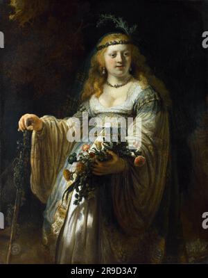 Rembrandt - Saskia van Uylenburgh in Arcadian Costume 1635 Foto Stock