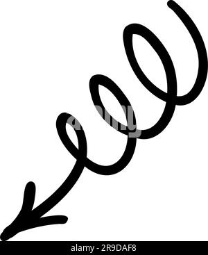 Freccia di scorrimento Doodle. Illustrazione vettoriale disegnata a mano Illustrazione Vettoriale