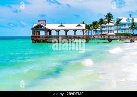 Tropical Pier Key West, Florida, USA Foto Stock