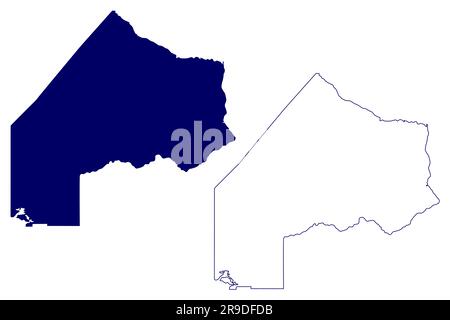 Kenora District (Canada, provincia di Ontario, Nord America) mappa illustrazione vettoriale, schizzo di scribble mappa di Kenora Illustrazione Vettoriale