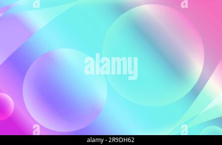 Illustrazione astratta di sfere di varie dimensioni Gradient Light Blue e Pink 3D. Foto Stock
