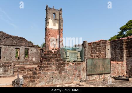 Goa, India - 19 dicembre 2022 : reliquie di San Ketevan, una regina georgiana martire, trovata tra le rovine di St. Chiesa di Agostino, racchiusa all'interno di un Foto Stock