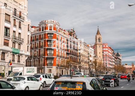 Madrid, Spagna - 16 febbraio 2022: San Manuel y San Benito è una chiesa cattolica di Madrid. Progettato da Fernando Arbos y Tremanti all'inizio del 20 Foto Stock