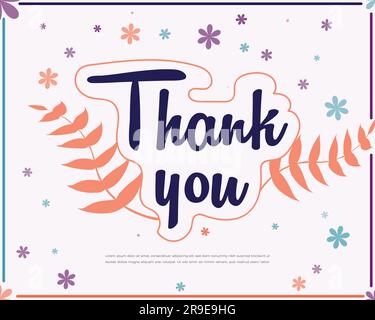 Carte di ringraziamento floreali per esprimere gratitudine e coltivare un apprezzamento gioioso Illustrazione Vettoriale