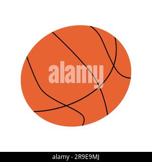 icona piatta raffigurante pallone da basket su un bianco Illustrazione Vettoriale