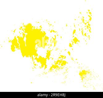 Mappa colore GIALLO CMYK delle ISOLE ALAND, FINLANDIA Illustrazione Vettoriale