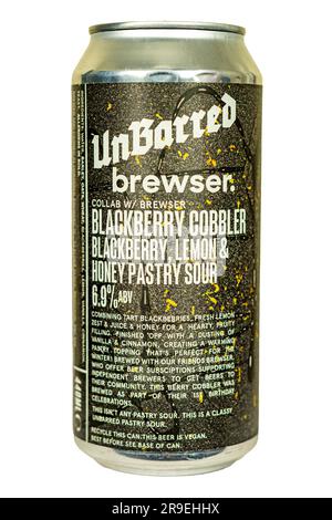 Birrificio Unbarred in collaborazione con Brewser - BlackBerry Cobbler (BlackBerry, Limone e miele Pastry Sour) - alc 6,9% abv. Foto Stock